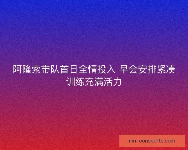阿隆索带队首日全情投入 早会安排紧凑训练充满活力